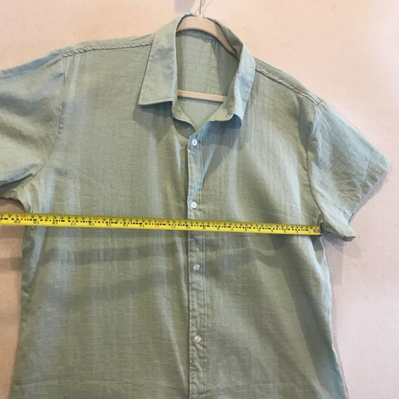 Men's Button Down Shirt Short Sleeve sage green Size m NEW - Picture 3 of 4